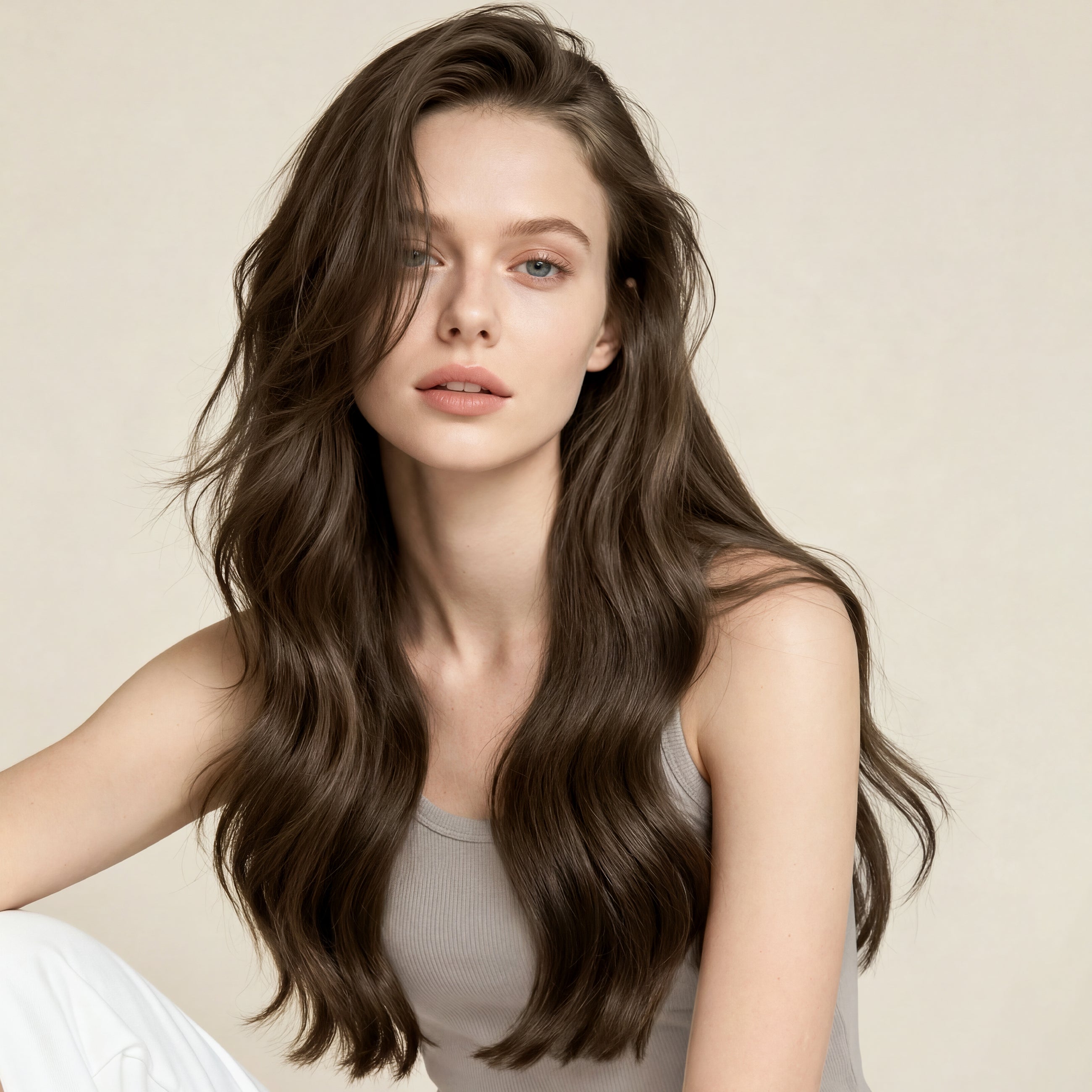 Invisible Clip In - Dark Ash Brown 2C