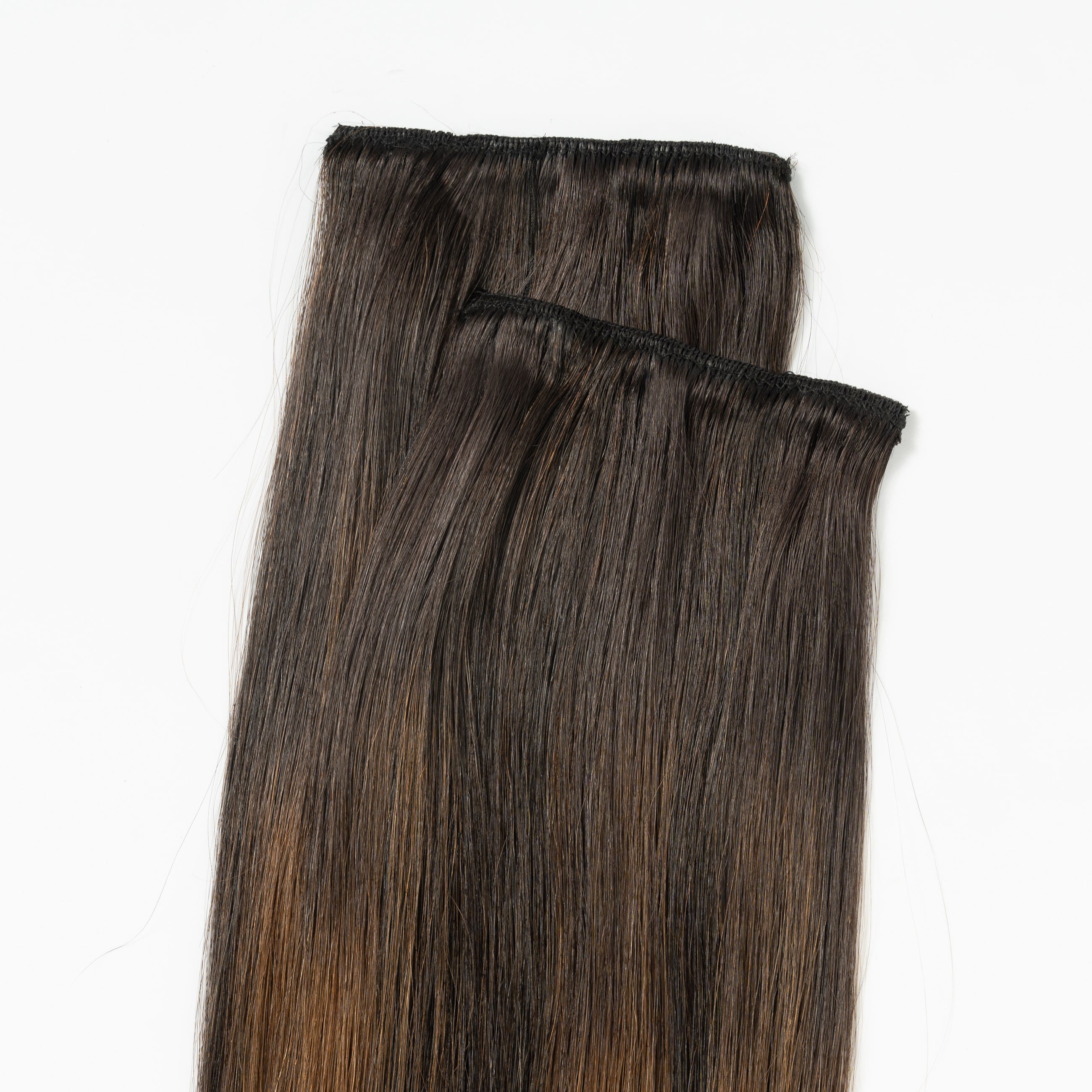 Clip on - Dark Chocolate Brown Balayage 1A+4