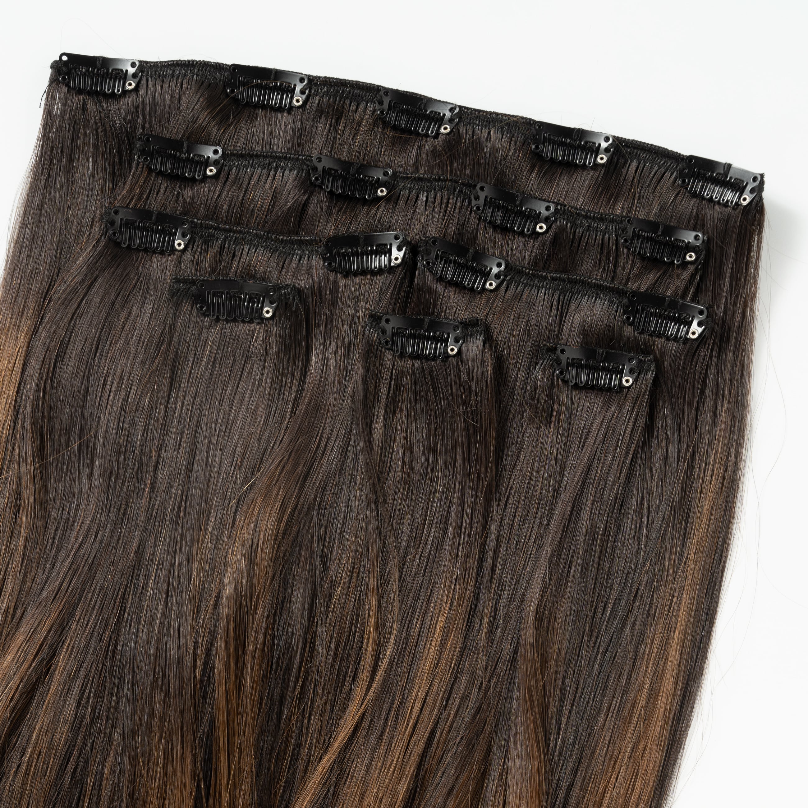 Clip on - Dark Chocolate Brown Balayage 1A+4