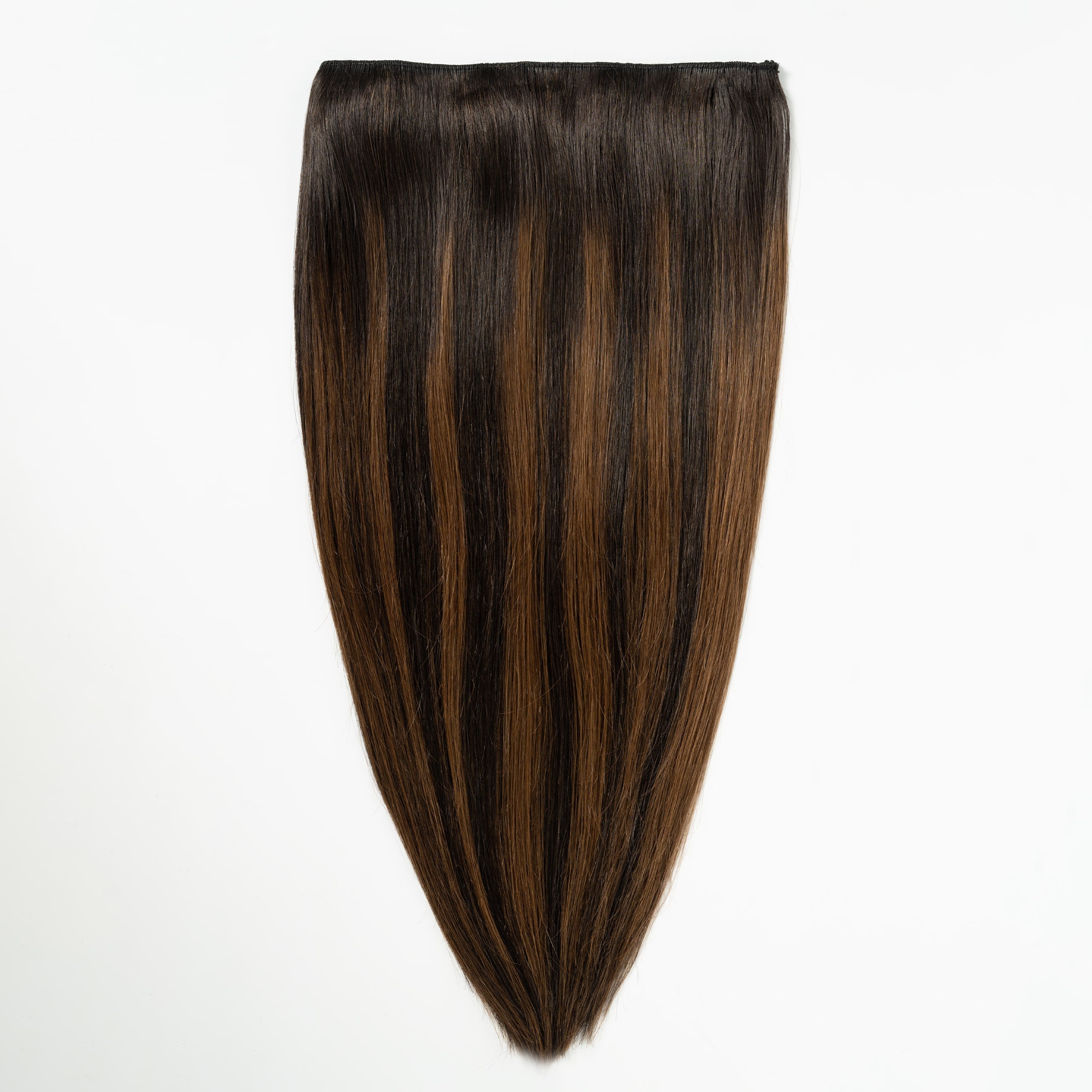 Halo extensions - Dark Chocolate Brown Balayage 1A+4