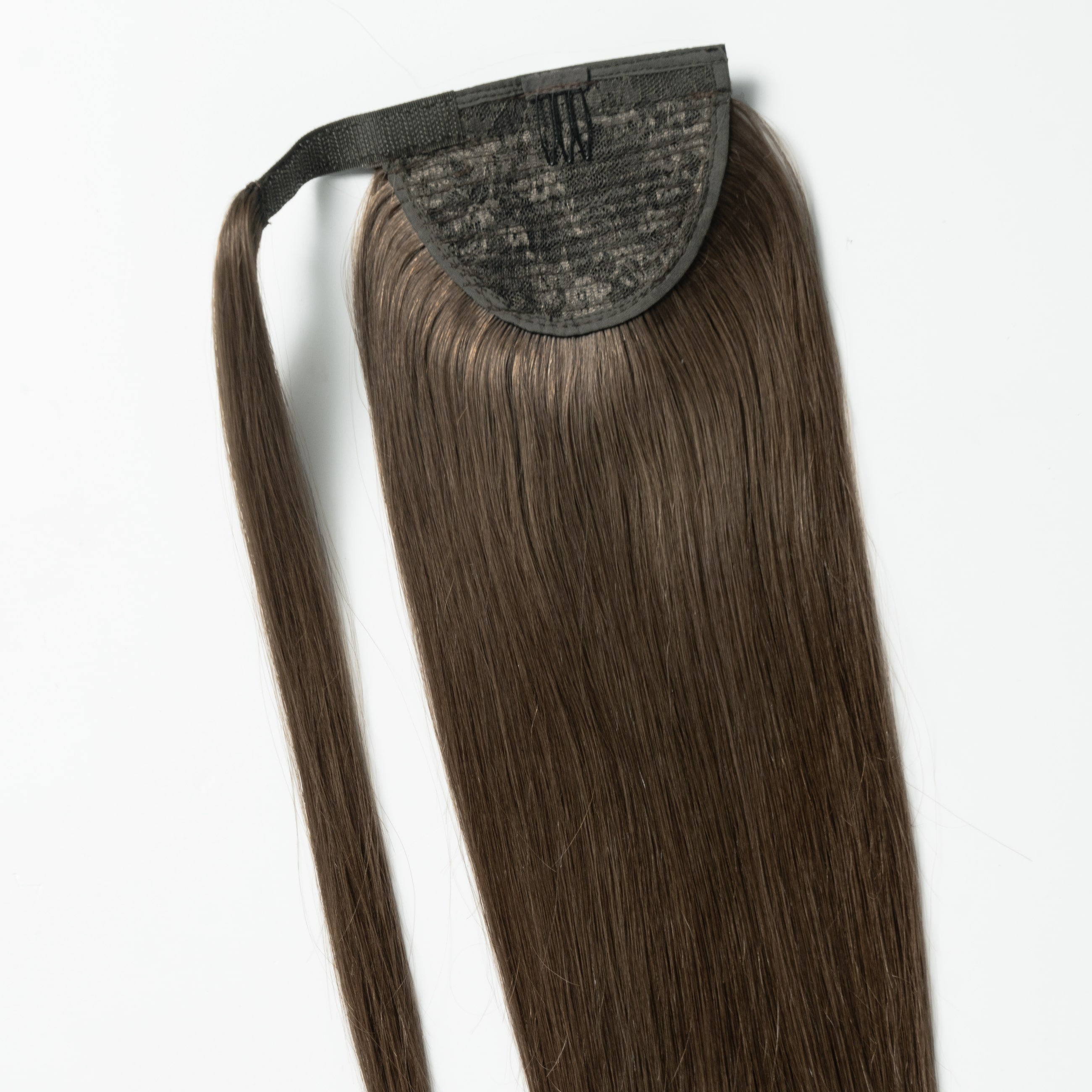 Clip in Ponytail - Dark Ash Brown 2C