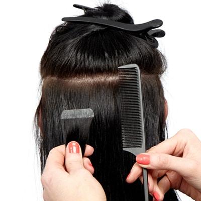 Applicering av tape extensions Steg 3