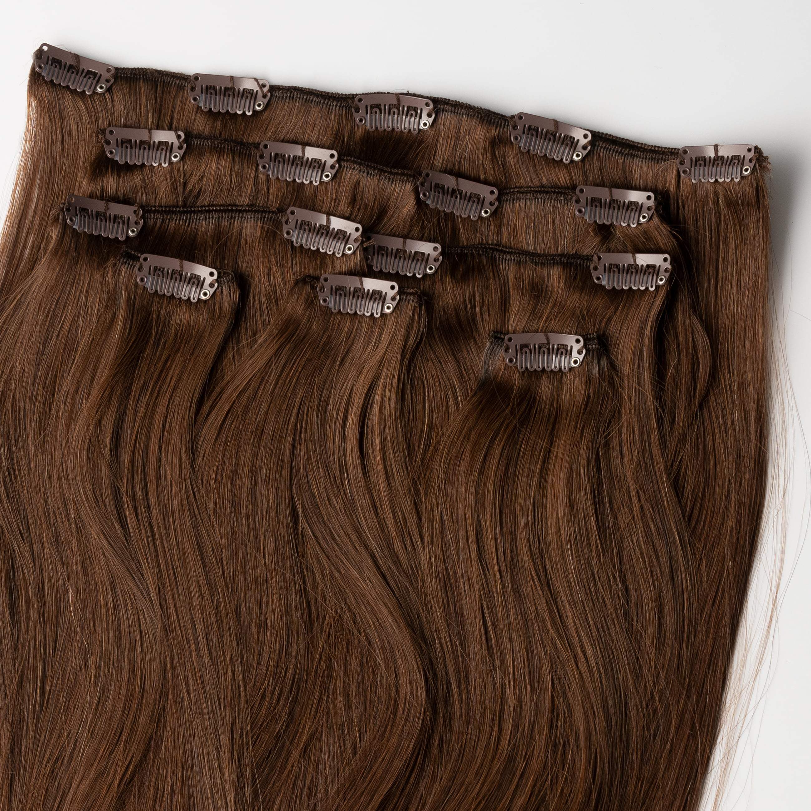 Clip in - Mørk kastanjebrun nr. 4 - Original